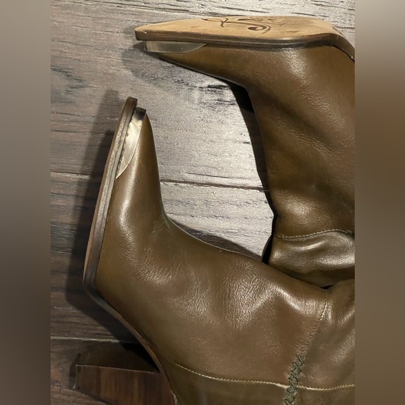 FREE PEOPLE Stevie boot in Olive/Coffee Leather Size 39 - Picture 9 of 16